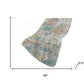 50" X 70" Teal Beige And Ivory Abstract Plush Throw Blanket