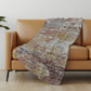 50" X 70" Mauve Copper And Silver Abstract Polyester Woven Plush Throw Blanket