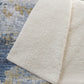 50" X 70" Blue Gold And Ivory Abstract Polyester Woven Plush Throw Blanket
