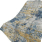 50" X 70" Blue Gold And Ivory Abstract Polyester Woven Plush Throw Blanket