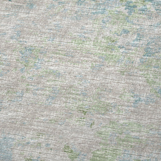 50" X 70" Green Teal And Beige Abstract Microfiber Plush Throw Blanket