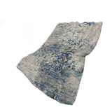 50" X 70" Blue Beige And Ivory Abstract Polyester Woven Plush Throw Blanket