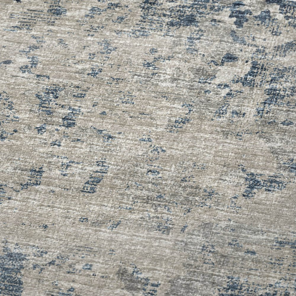 50" X 70" Blue Beige And Ivory Abstract Polyester Woven Plush Throw Blanket