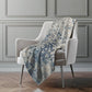50" X 70" Blue Beige And Ivory Abstract Polyester Woven Plush Throw Blanket