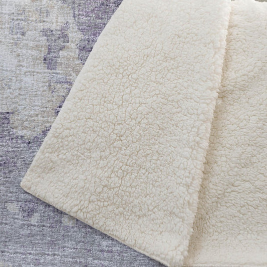 50" X 70" Purple Ivory And Gray Abstract Plush Throw Blanket