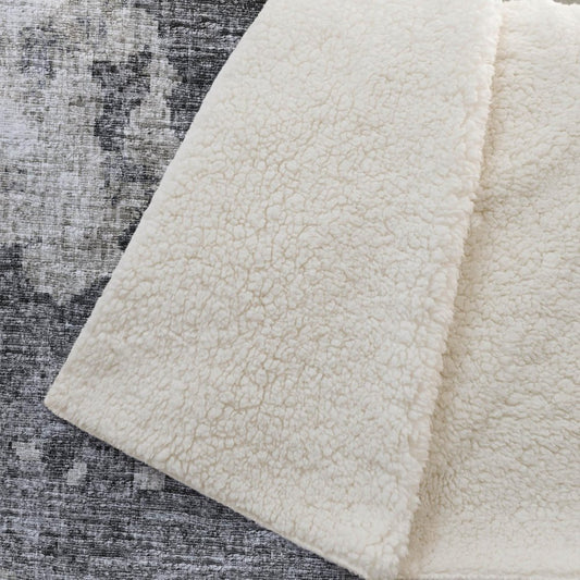 50" X 70" Black Ivory And Gray Abstract Plush Throw Blanket