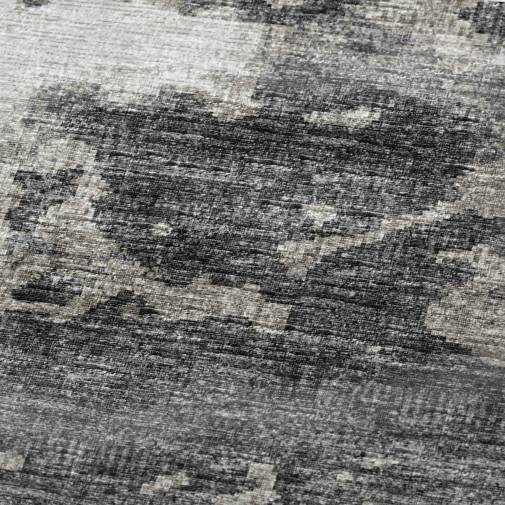 50" X 70" Black Ivory And Gray Abstract Polyester Woven Plush Throw Blanket