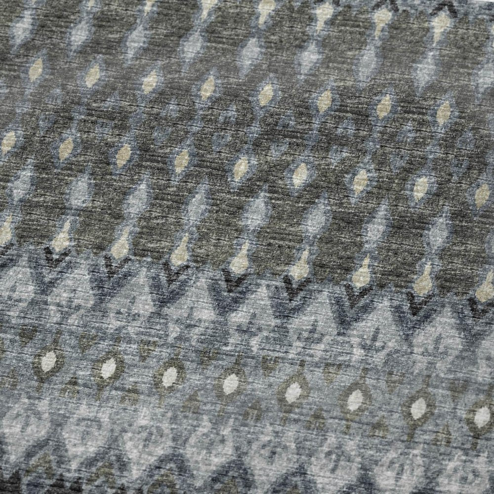 50" X 70" Gray And Charcoal Geometric Polyester Woven Plush Throw Blanket