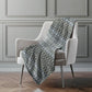 50" X 70" Gray And Charcoal Geometric Polyester Woven Plush Throw Blanket