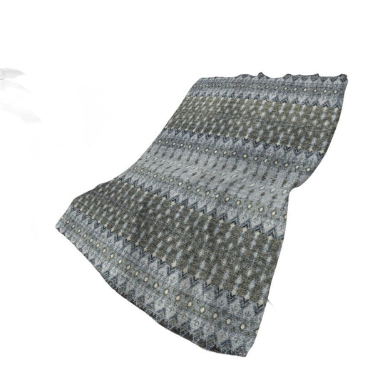 50" X 70" Gray And Charcoal Geometric Plush Throw Blanket