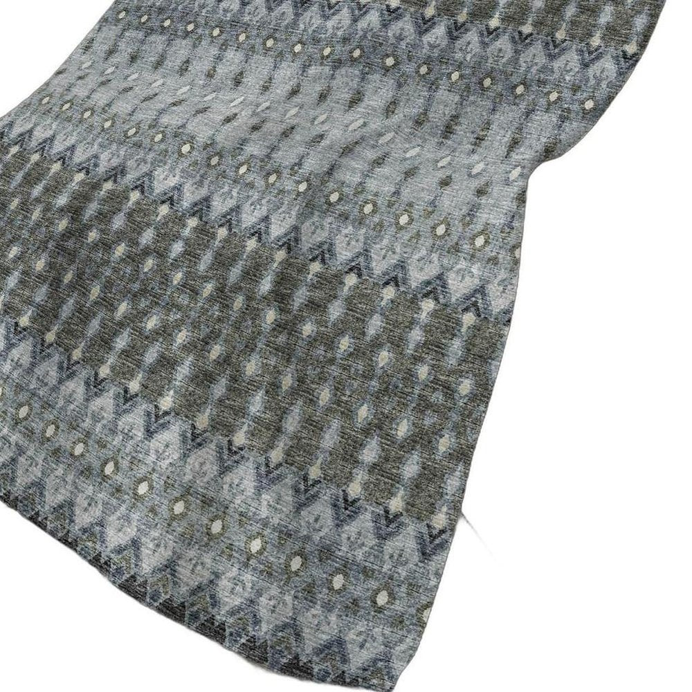 50" X 70" Gray And Charcoal Geometric Polyester Woven Plush Throw Blanket