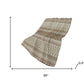 50" X 70" Chocolate Beige And Blue Geometric Polyester Woven Plush Throw Blanket