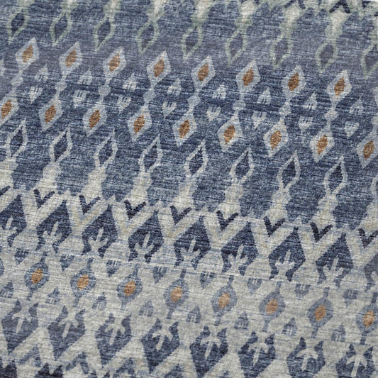 50" X 70" Blue And Orange Geometric Microfiber Plush Throw Blanket
