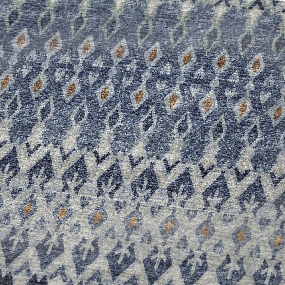 50" X 70" Blue And Orange Geometric Polyester Woven Plush Throw Blanket