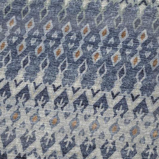 50" X 70" Blue And Orange Geometric Polyester Woven Plush Throw Blanket