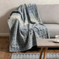 50" X 70" Blue And Orange Geometric Microfiber Plush Throw Blanket