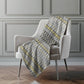 50" X 70" Gray And Gold Geometric Polyester Woven Plush Throw Blanket