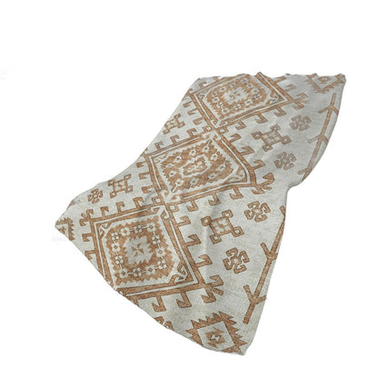 50" X 70" Beige And Chocolate Southwestern Polyester Woven Plush Throw Blanket