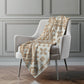 50" X 70" Beige And Chocolate Southwestern Polyester Woven Plush Throw Blanket