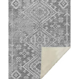 50" X 70" Pewter And Beige Southwestern Microfiber Plush Throw Blanket