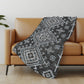 50" X 70" Charcoal And Gray Southwestern Polyester Woven Plush Throw Blanket