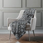 50" X 70" Charcoal And Gray Southwestern Polyester Woven Plush Throw Blanket