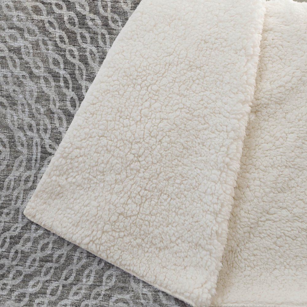 50" X 70" Chocolate And Beige Abstract Polyester Woven Plush Throw Blanket