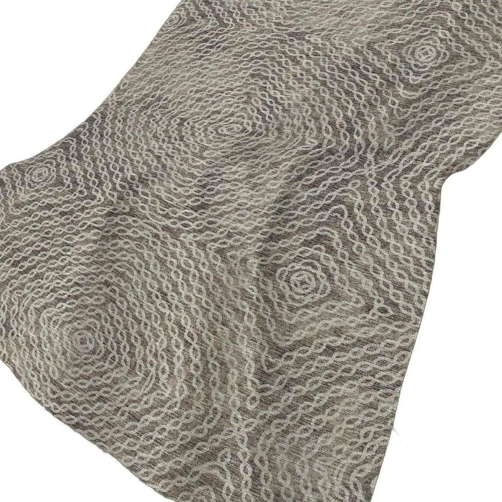 50" X 70" Chocolate And Beige Abstract Polyester Woven Plush Throw Blanket