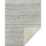 50" X 70" Ivory And Taupe Striped Microfiber Plush Throw Blanket
