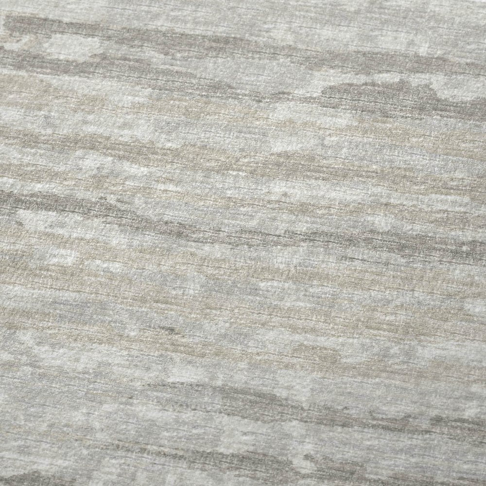 50" X 70" Ivory And Taupe Striped Polyester Woven Plush Throw Blanket