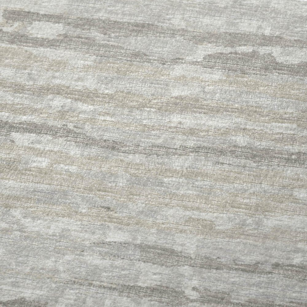 50" X 70" Ivory And Taupe Striped Microfiber Plush Throw Blanket