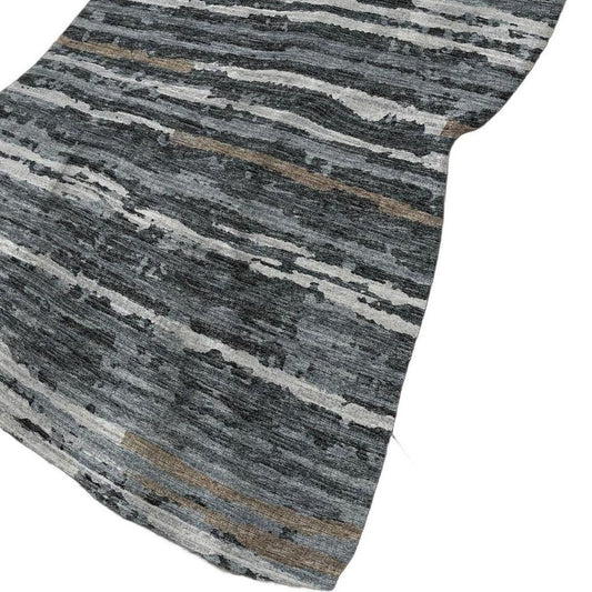 50" X 70" Charcoal And Gray Striped Plush Throw Blanket