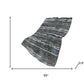 50" X 70" Charcoal And Gray Striped Polyester Woven Plush Throw Blanket