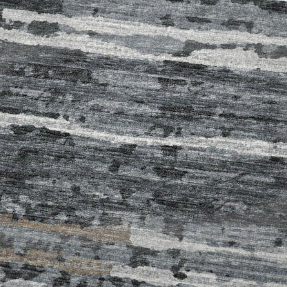 50" X 70" Charcoal And Gray Striped Polyester Woven Plush Throw Blanket