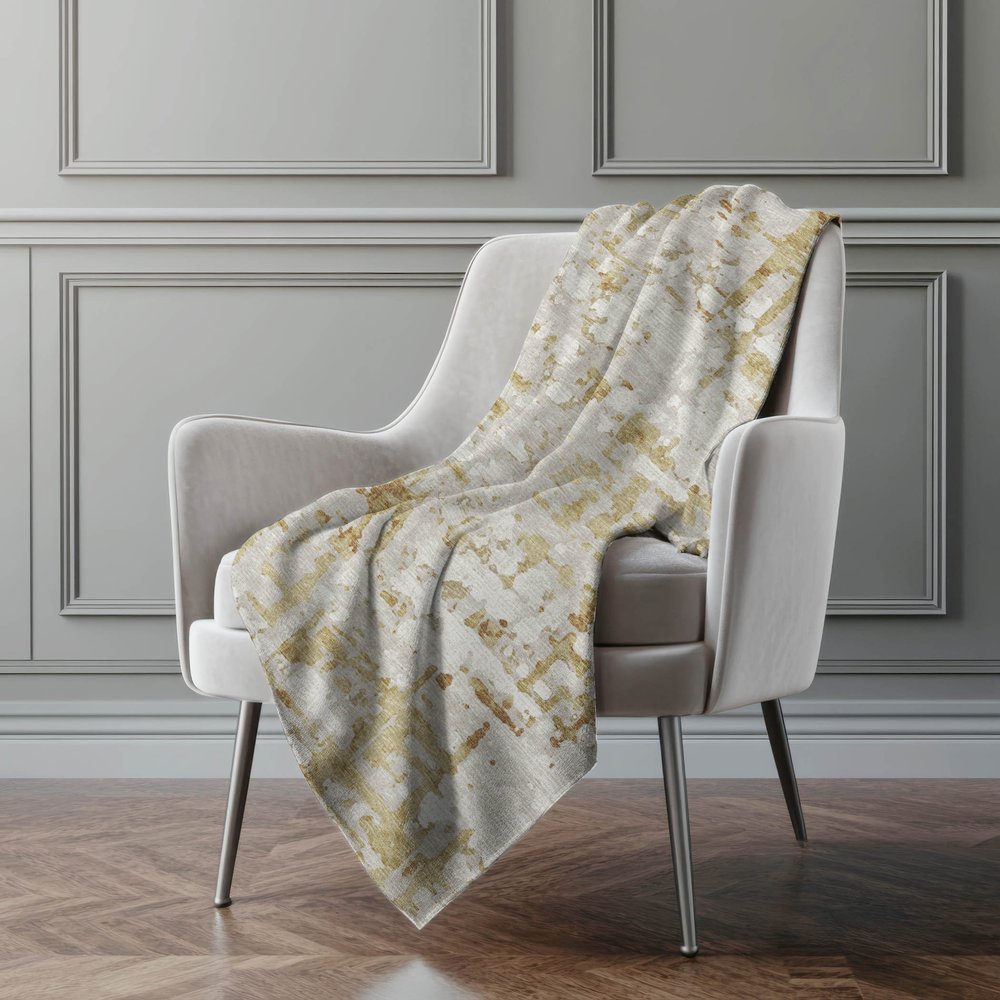 50" X 70" Coffee And Beige Abstract Polyester Woven Plush Throw Blanket