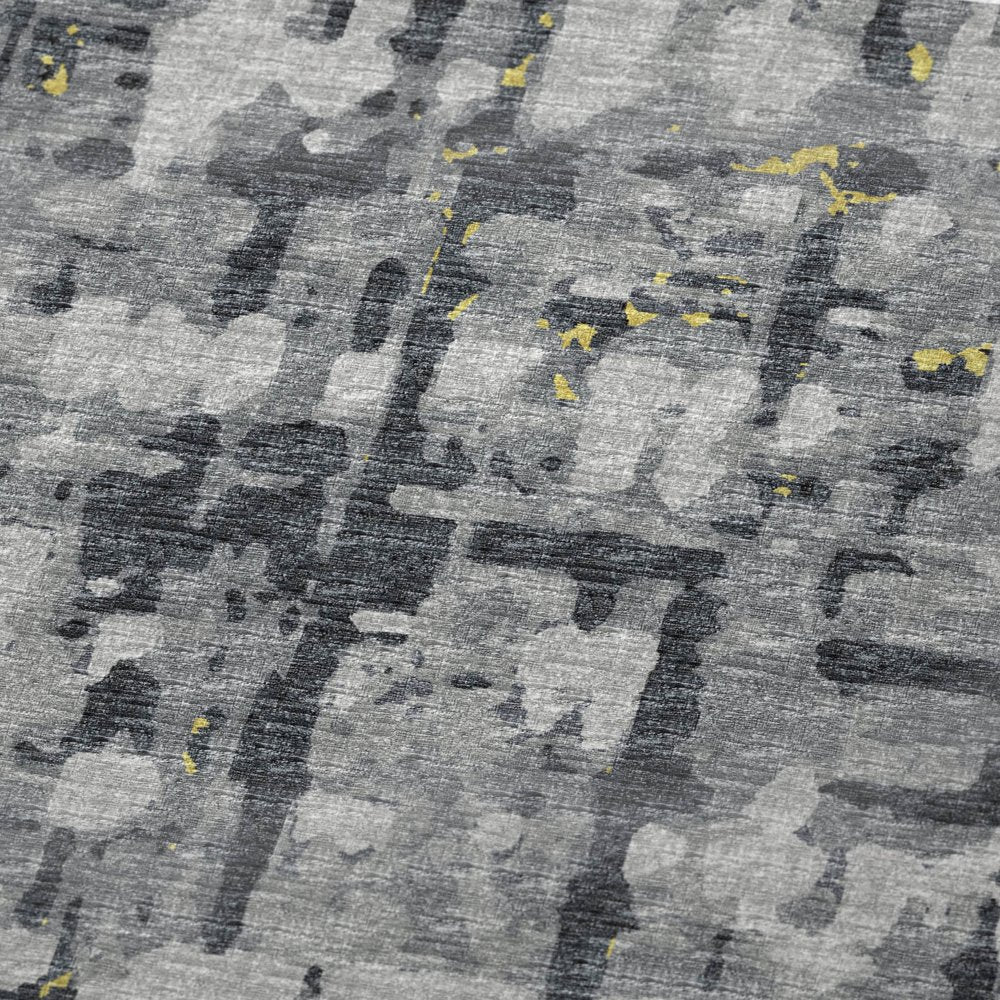 50" X 70" Gray And Gold Abstract Polyester Woven Plush Throw Blanket