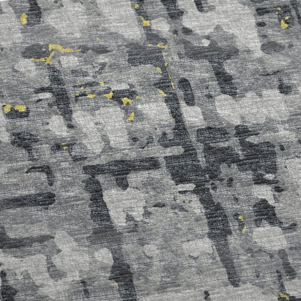 50" X 70" Gray And Gold Abstract Polyester Woven Plush Throw Blanket