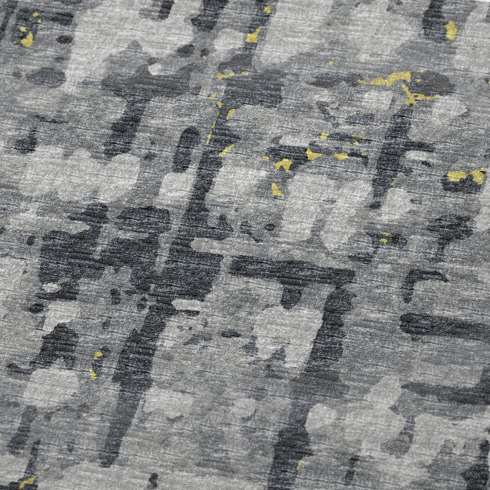 50" X 70" Gray And Gold Abstract Polyester Woven Plush Throw Blanket