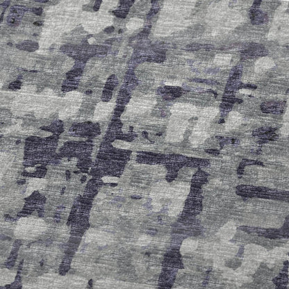 50" X 70" Purple And Gray Abstract Plush Throw Blanket