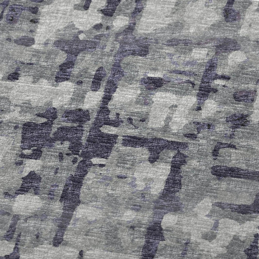 50" X 70" Purple And Gray Abstract Plush Throw Blanket