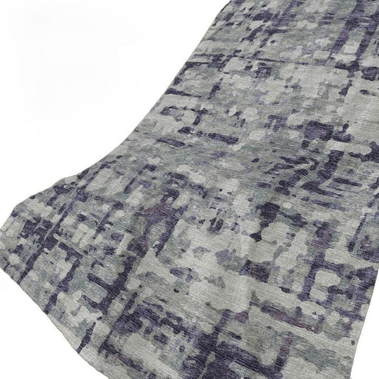 50" X 70" Purple And Gray Abstract Plush Throw Blanket