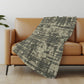 50" X 70" Coffee And Beige Abstract Polyester Woven Plush Throw Blanket