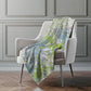 50" X 70" Green Teal And Gray Abstract Polyester Woven Plush Throw Blanket