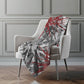 50" X 70" Red And Gray Abstract Polyester Woven Plush Throw Blanket