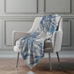 50" X 70" Blue And Gray Abstract Polyester Woven Plush Throw Blanket