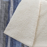 50" X 70" Blue And Gray Abstract Polyester Woven Plush Throw Blanket