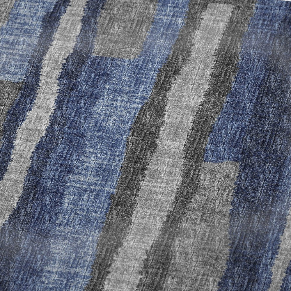 50" X 70" Blue And Gray Abstract Polyester Woven Plush Throw Blanket