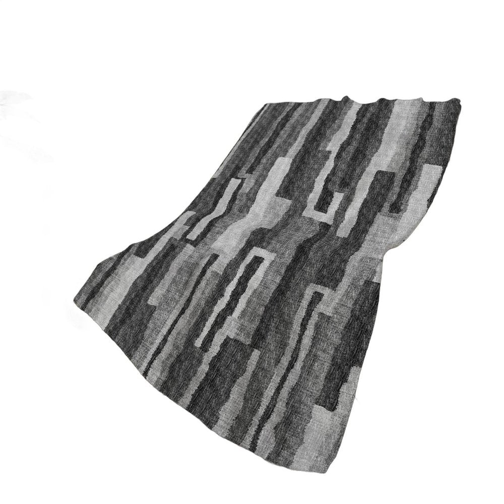 50" X 70" Charcoal And Gray Abstract Plush Throw Blanket