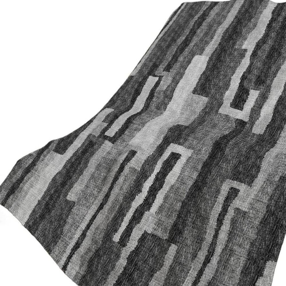 50" X 70" Charcoal And Gray Abstract Polyester Woven Plush Throw Blanket