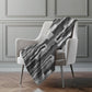 50" X 70" Charcoal And Gray Abstract Polyester Woven Plush Throw Blanket